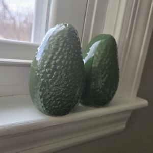 Antique Avocado Salt & Pepper Shaker Set